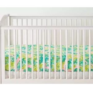 Pottery barn Lilly Pulitzer fitted sheet palm leaf